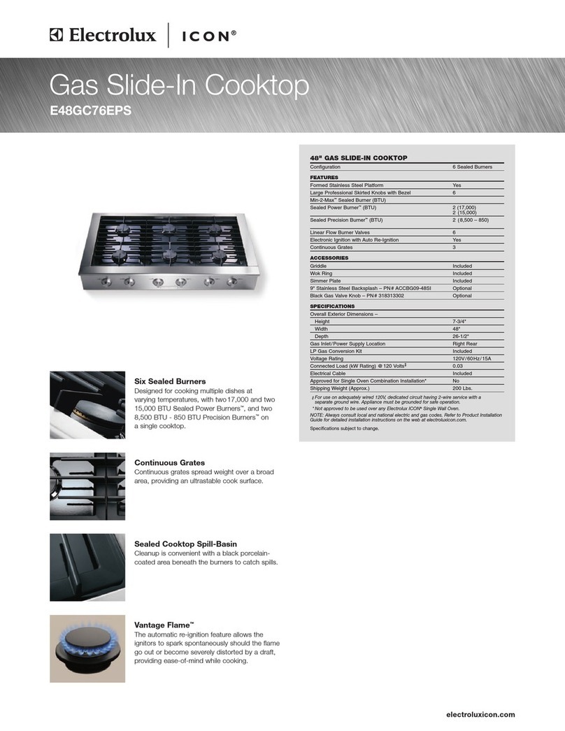 Electrolux ICON E48GC76EPS Specifications Electrolux ICON E48GC76EPS Specifications
