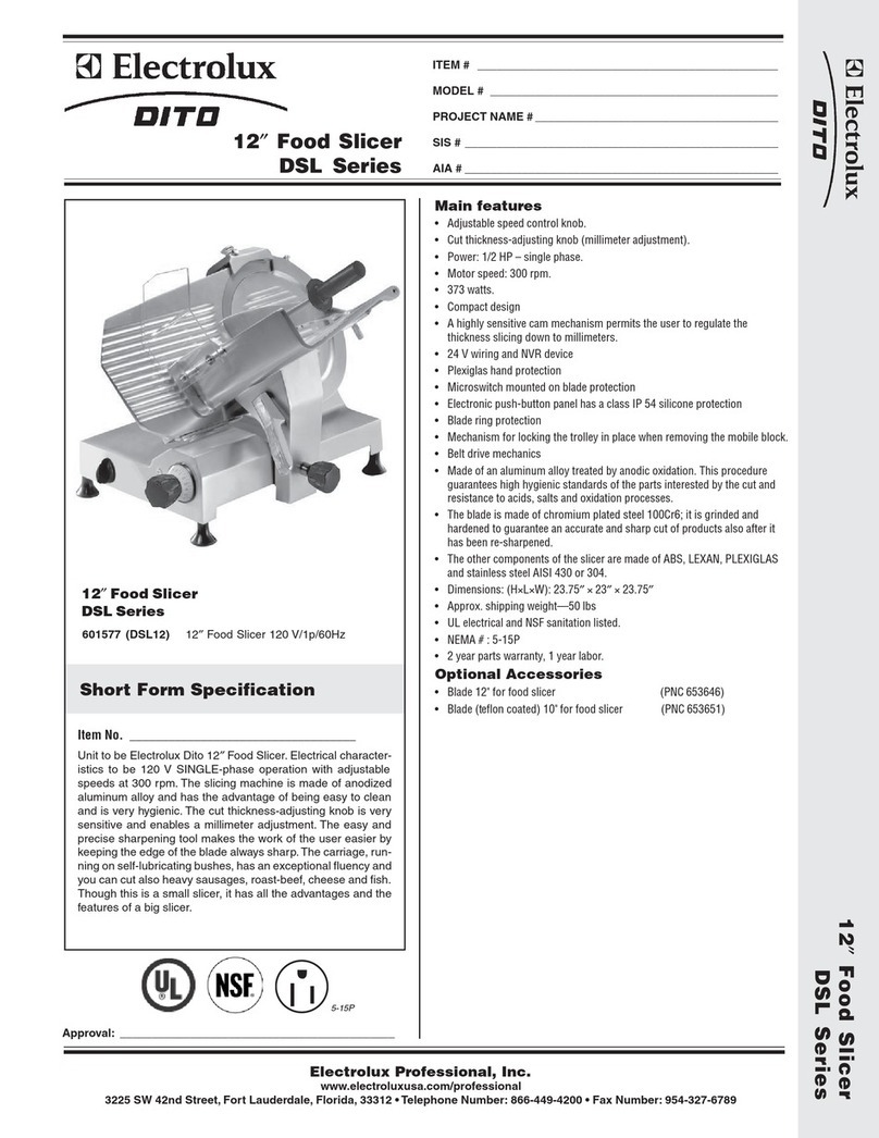 Electrolux Dito 601577 Specification sheet