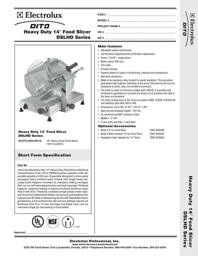 Electrolux Dito 601579 Specification sheet
