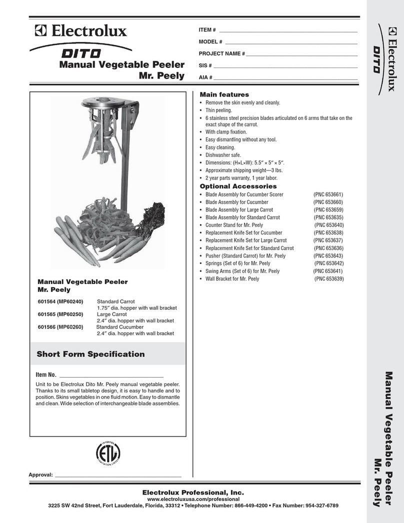 Electrolux Dito 601564 Specification sheet