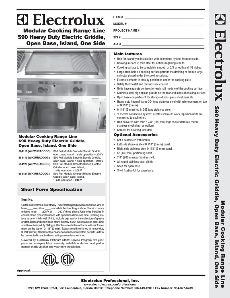 Electrolux 584118 Specification sheet