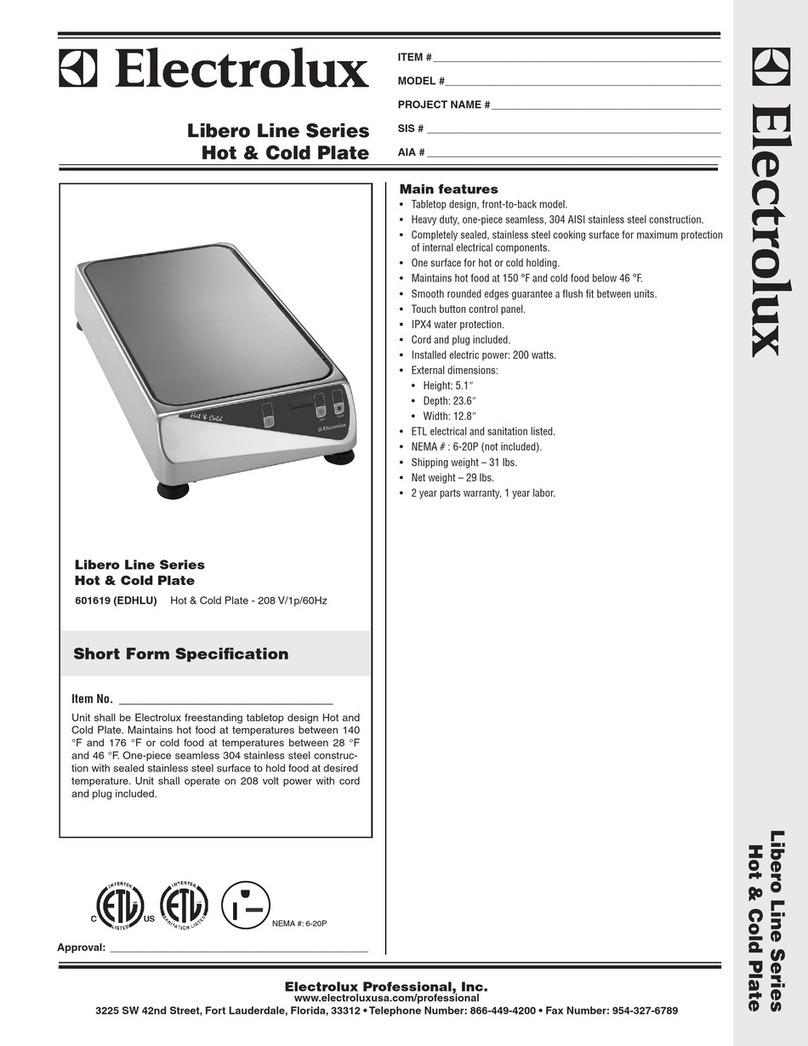 Electrolux Libero Line 601619 Specifications