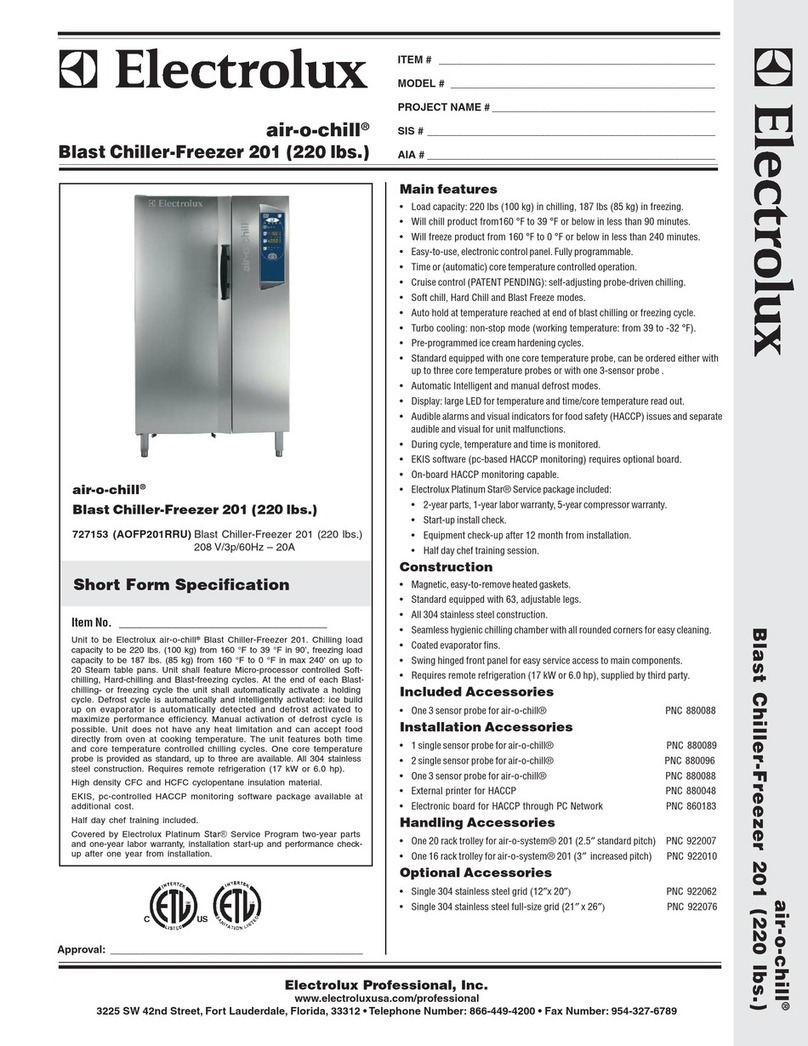Electrolux Air-O-Chill 727153 Specification sheet