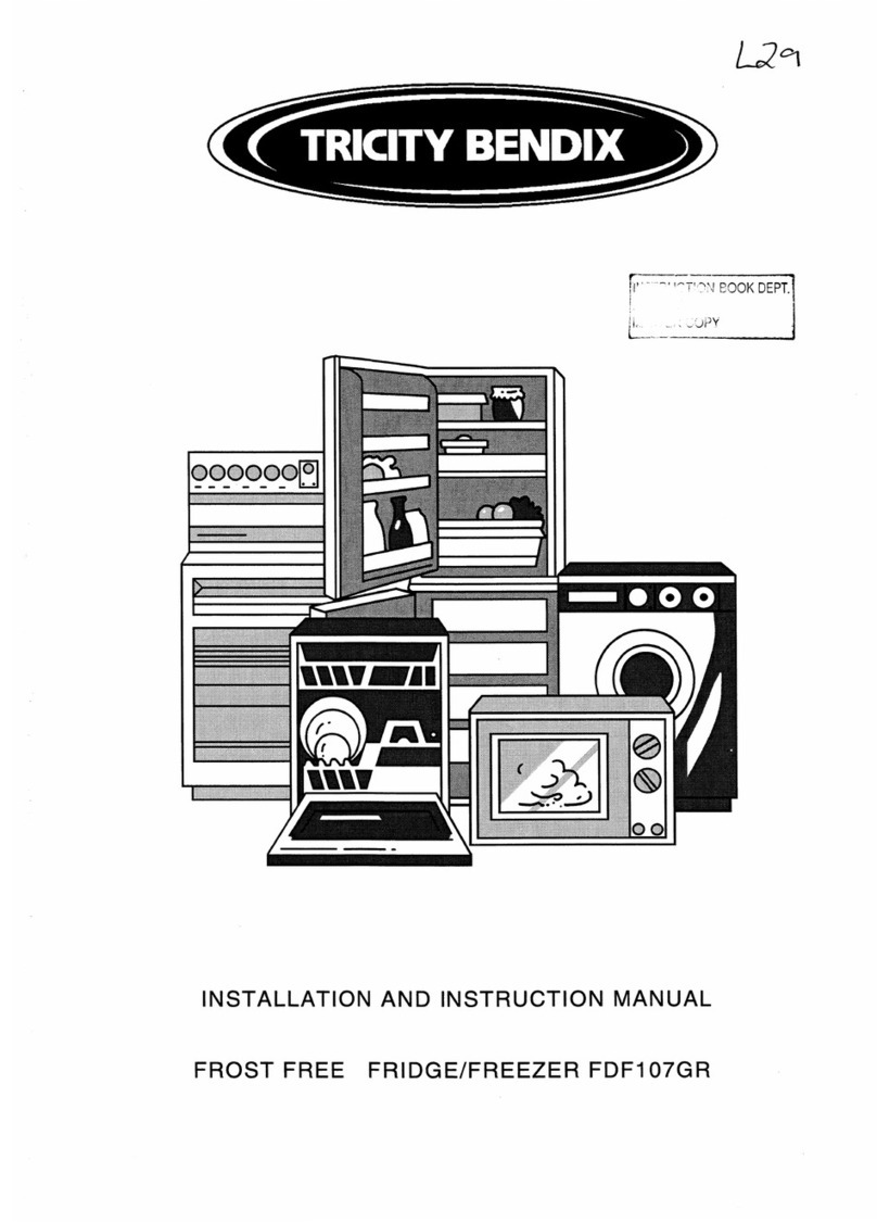 Tricity Bendix FDF107GR Installation and instruction manual