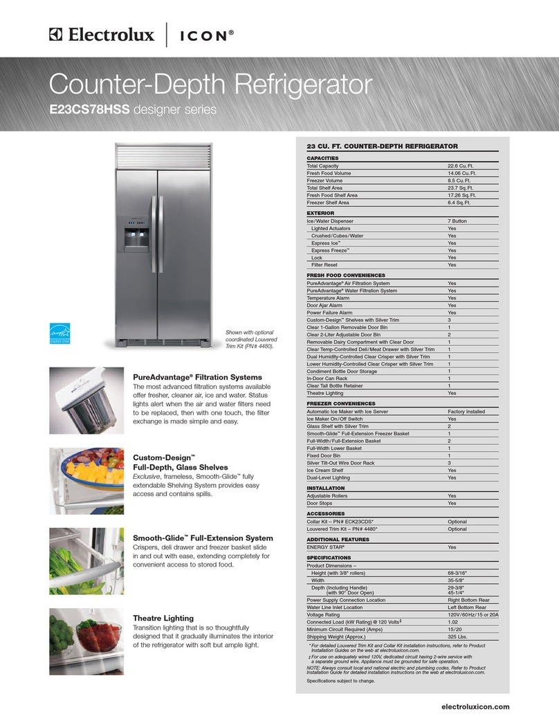 Electrolux DESIGNER E23CS78HSS Specifications
