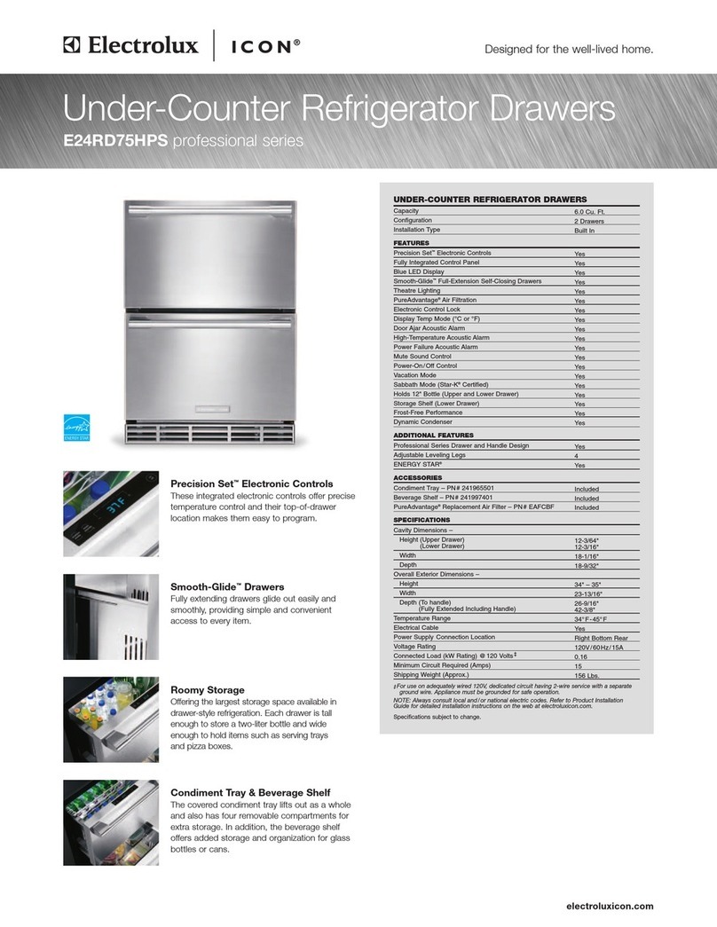 Electrolux E24RD75HPS Specification sheet