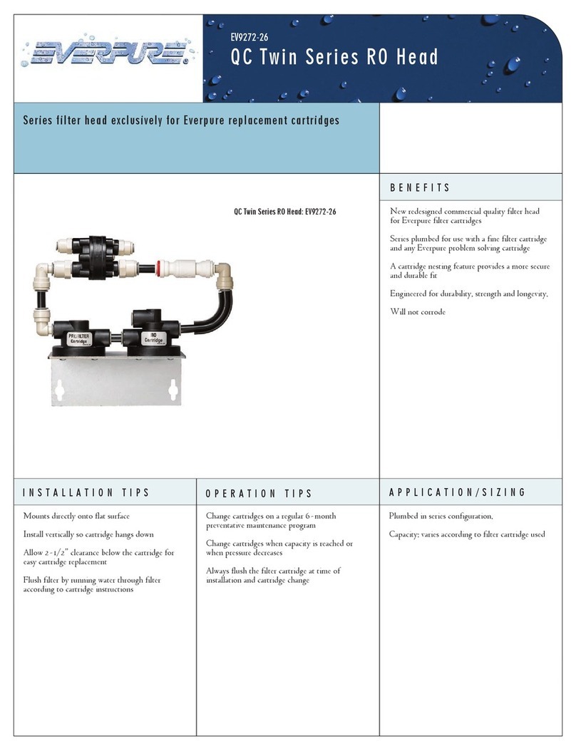Everpure QC Twin Series RO Head EV9272-26 Specification sheet