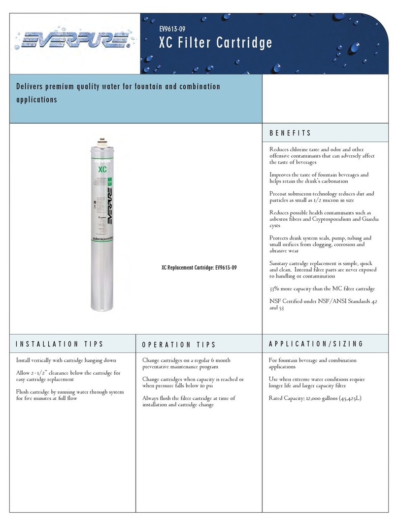 Everpure XC Filter Cartridge EV9613-09 Specification sheet Everpure XC Filter Cartridge EV9613-09 Specification sheet
