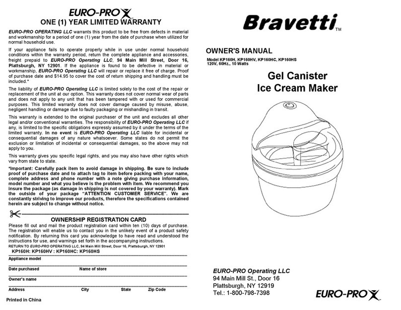 Bravetti BRAVETTI KP160HC owner's manual