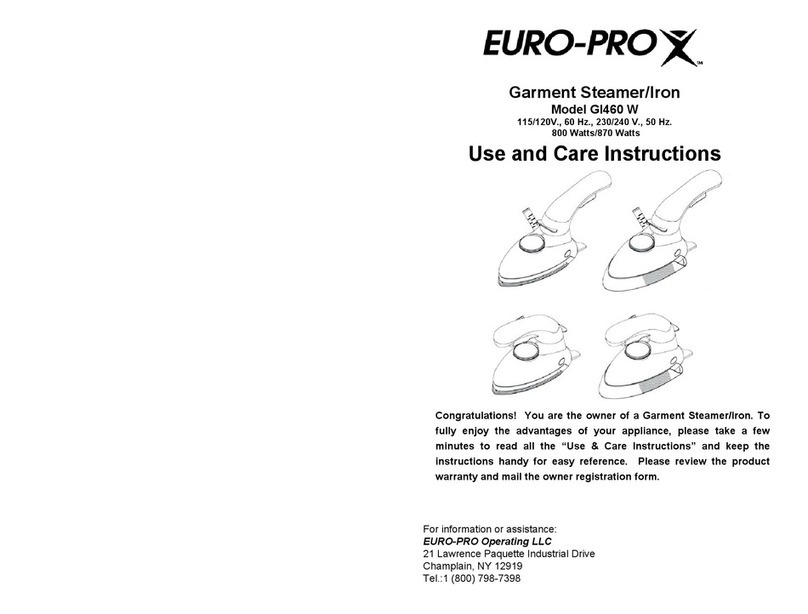 EUROPRO GI460 W Quick reference guide