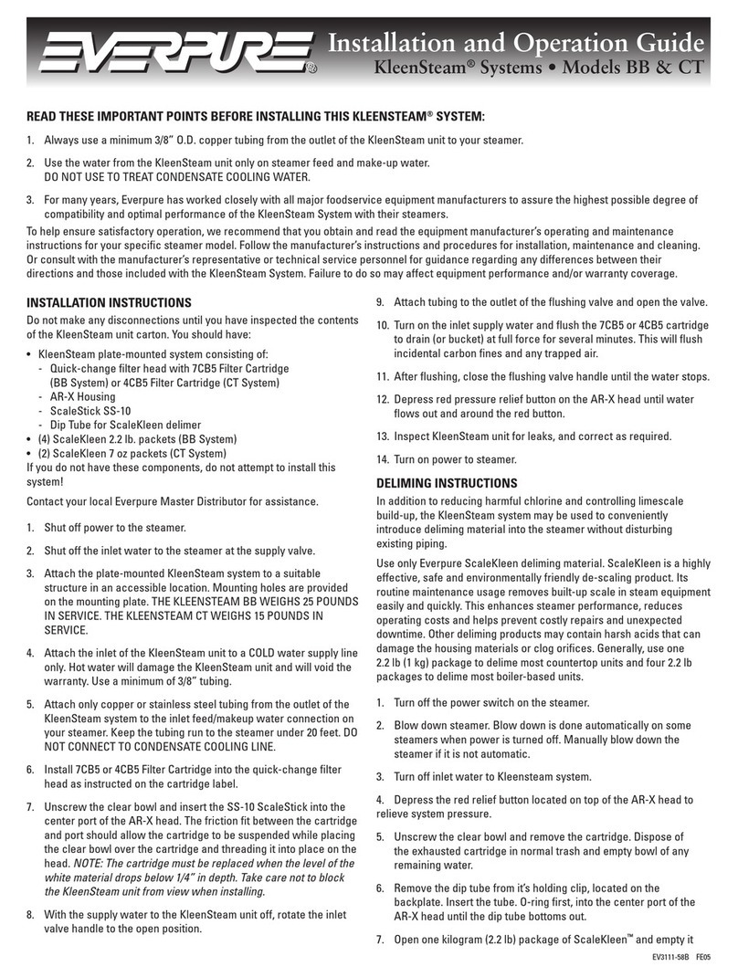 Everpure KleenSteam CT Installation and operation guide