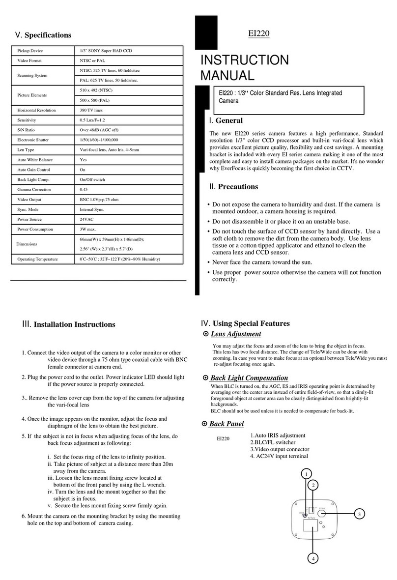 EverFocus Integrated Camera EI220 instruction manual