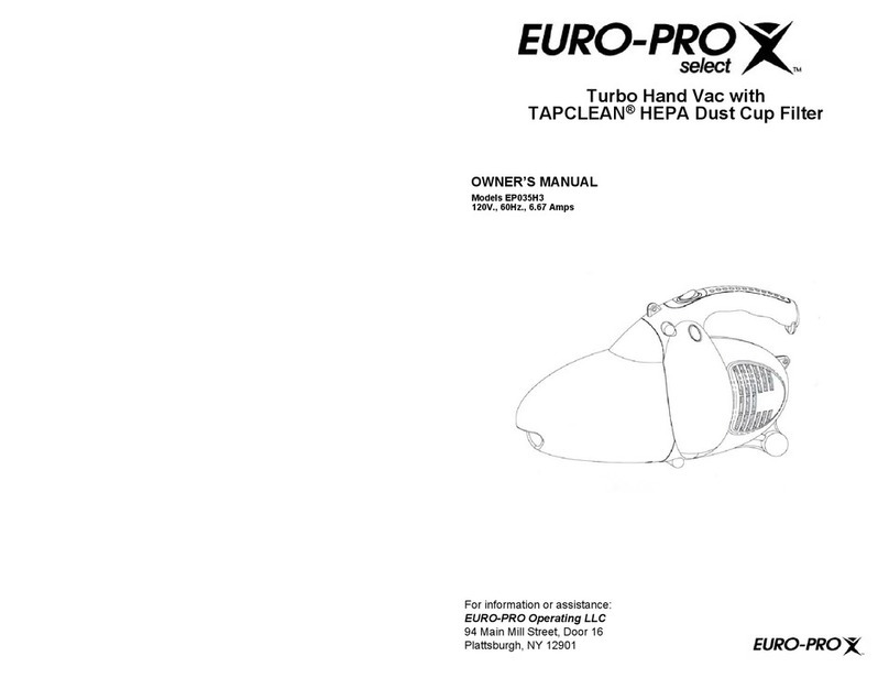 EUROPRO TAPCLEAN HEPA EP035H3 owner's manual