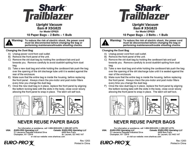 EUROPRO SHARK TRAILBLAZER EP825 user manual