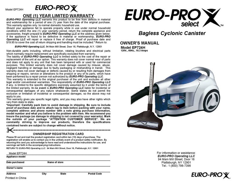 EUROPRO SELECT EP724H owner's manual
