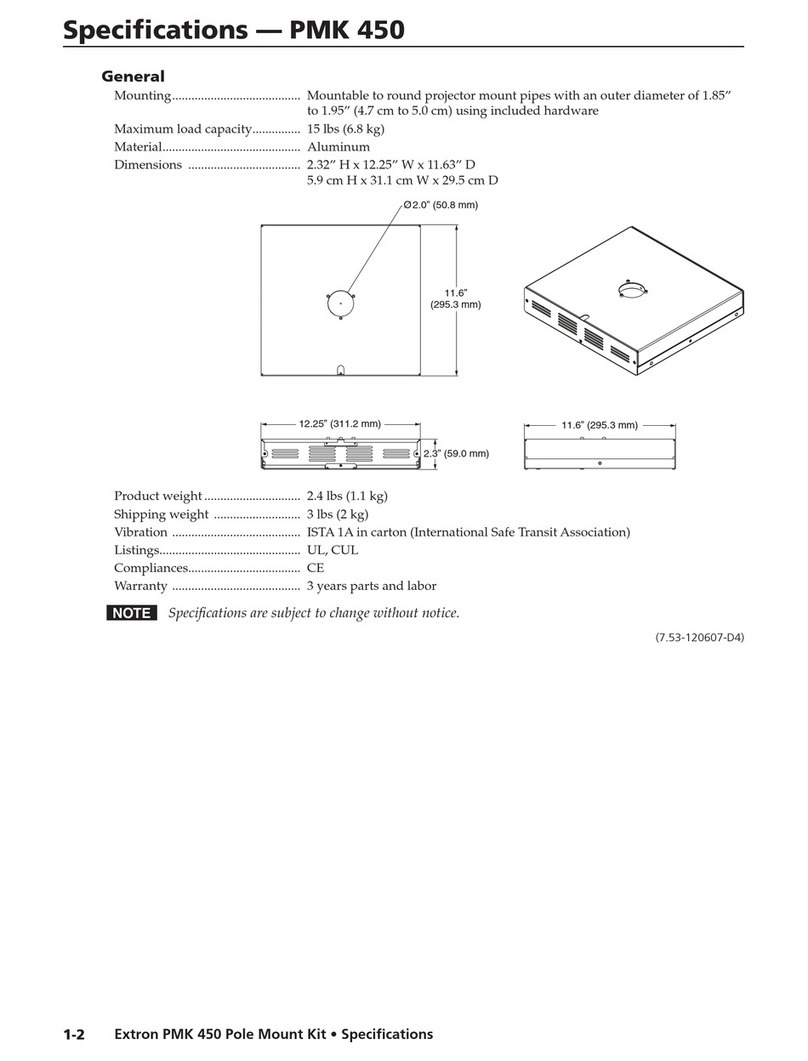 Extron electronics Pole Mount Kit PMK 450 User manual
