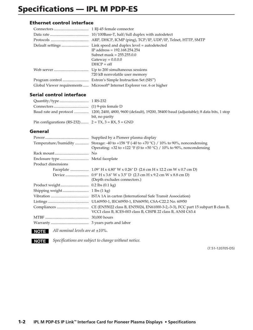 Extron electronics IPL M PDP-ES User manual