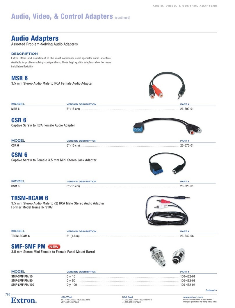 Extron electronics MSR 6 Specification sheet