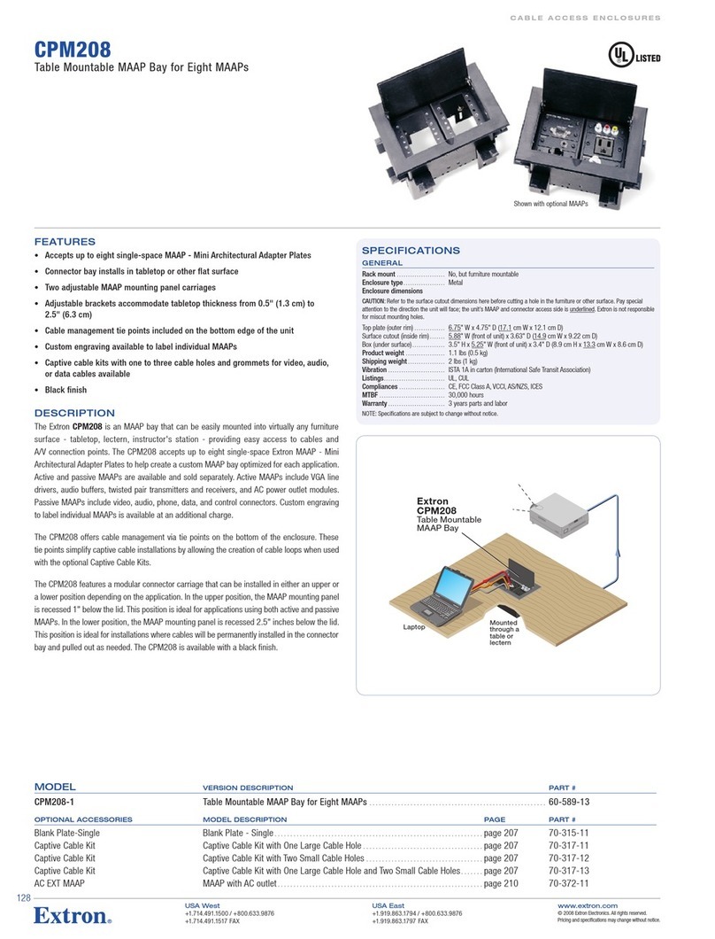 Extron electronics Network Adapter CPM208 Specification sheet Extron electronics Network Adapter CPM208 Specification sheet