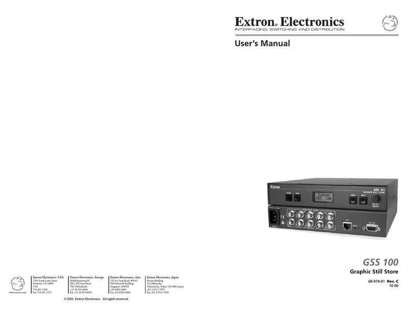 Extron electronics GSS 100 user manual