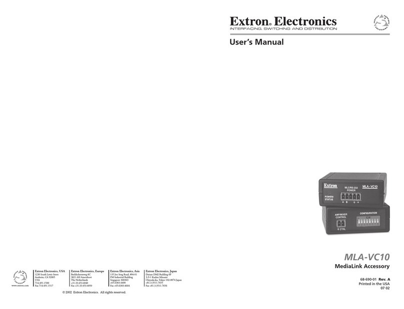 Extron electronics MLA-VC10 user manual