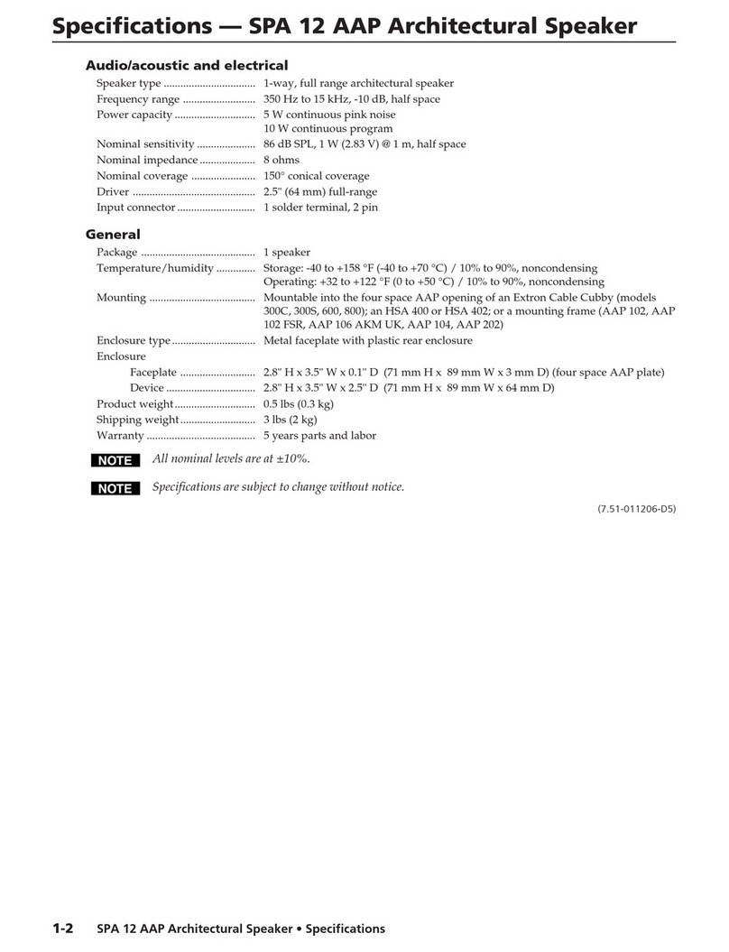 Extron electronics SPA 12 AAP User manual
