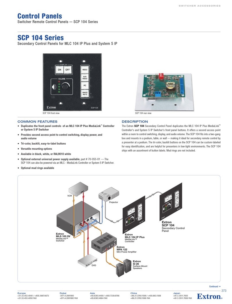 Extron electronics SCP 104 Series Specification sheet