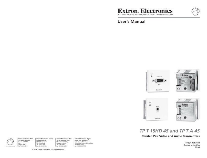 Extron electronics TP T 15HD 45 user manual