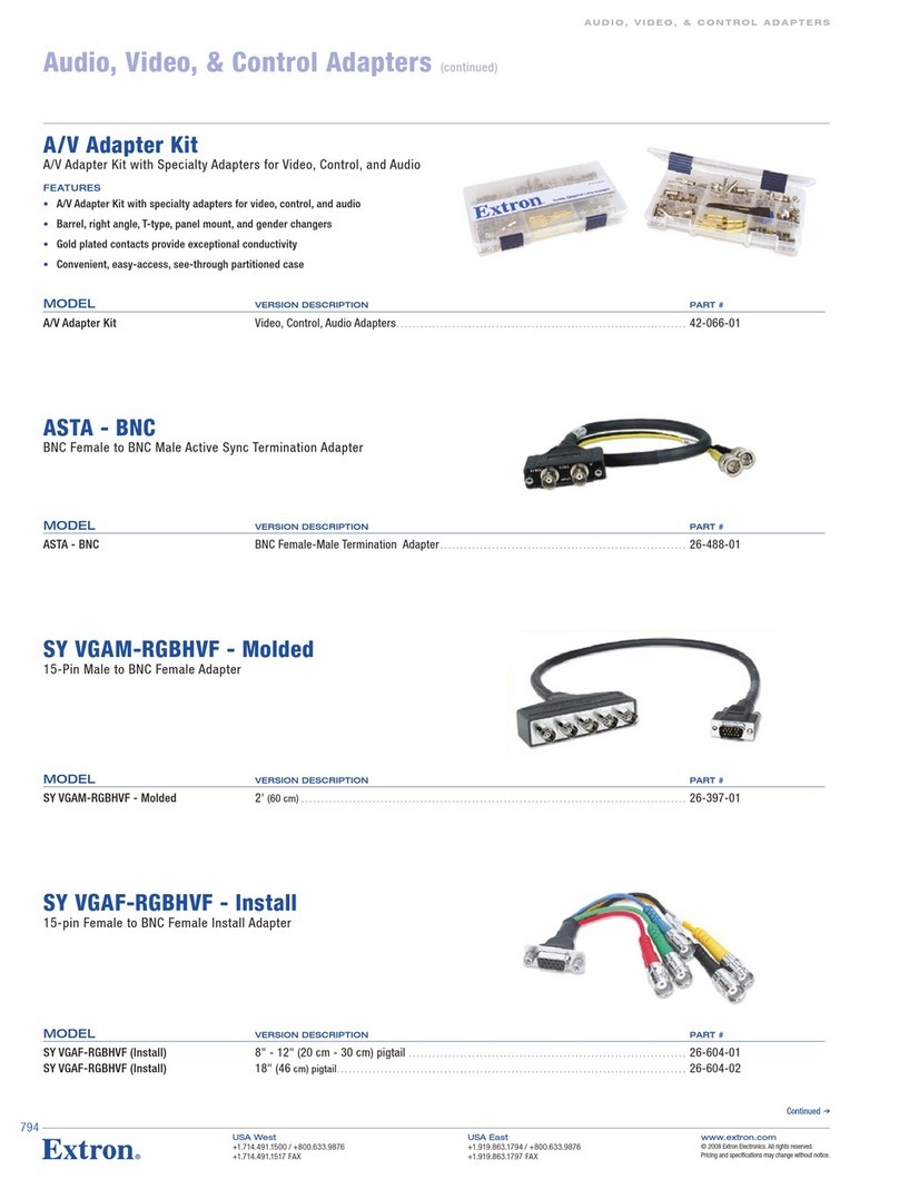 Extron electronics 066-01 Specification sheet