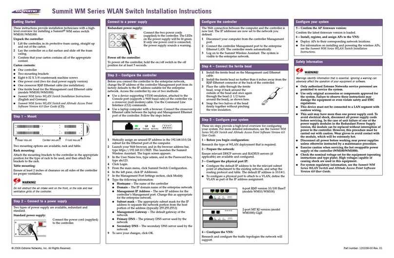 Extreme Networks Summit WM100 User manual