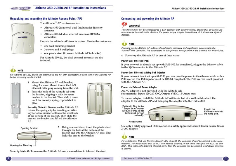 Extreme Networks Altitude 350-2d AP User manual