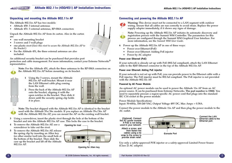 Extreme Networks Altitude 450 installation guide