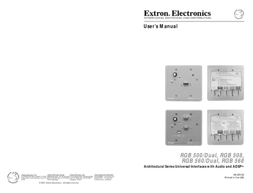 Extron electronics Architectural Series Universal Interfaces with Audio and ADSP RGB... User manual
