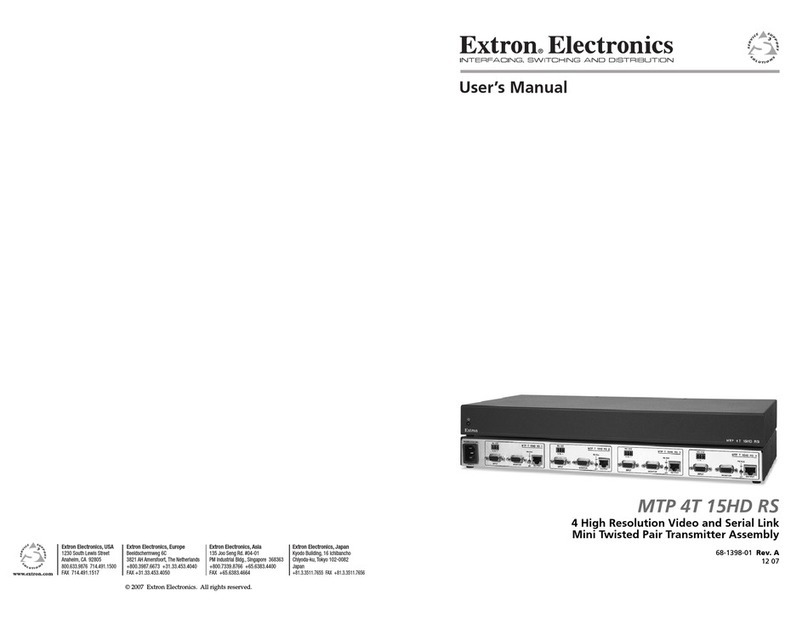 Extron electronics A/V Receiver MTP 4T 15HD RS User manual