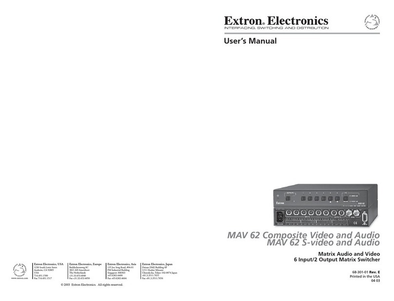 Extron electronics MAV 62 User manual