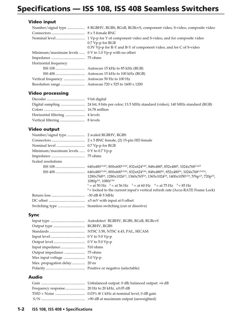 Extron electronics ISS 108 User manual