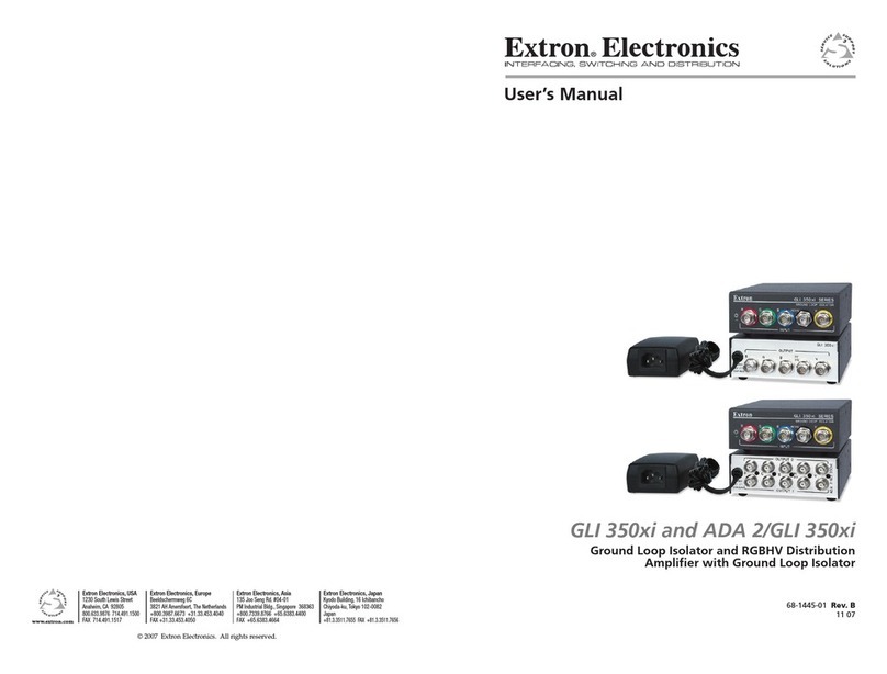 Extron electronics ADA 2/GLI 350xi user manual