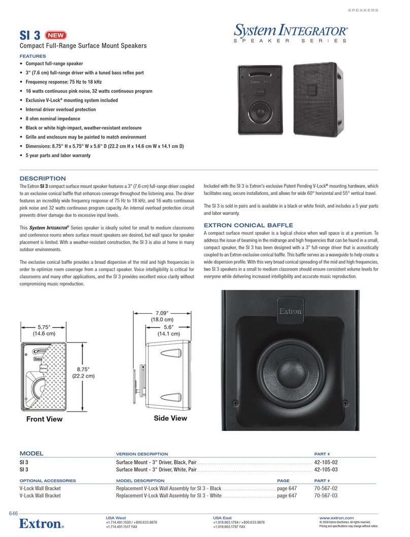 Extron electronics SI 3 Black Specification sheet Extron electronics SI 3 Black Specification sheet