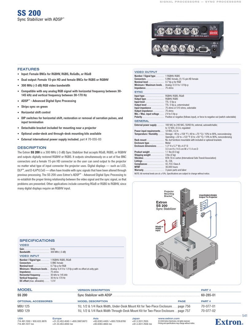 Extron electronics Extron SS 200 User manual