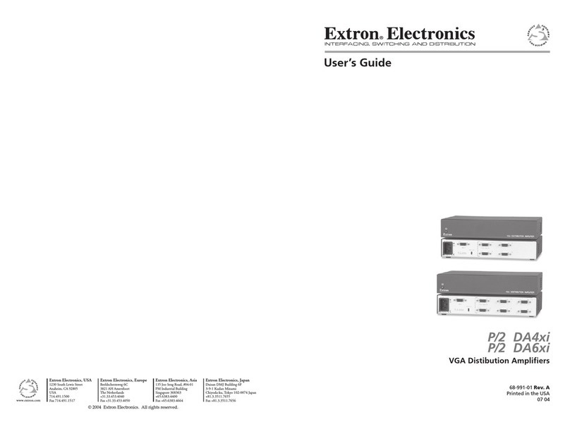 Extron electronics VGA Distribution Amplifiers P/2 DA4xi s User manual