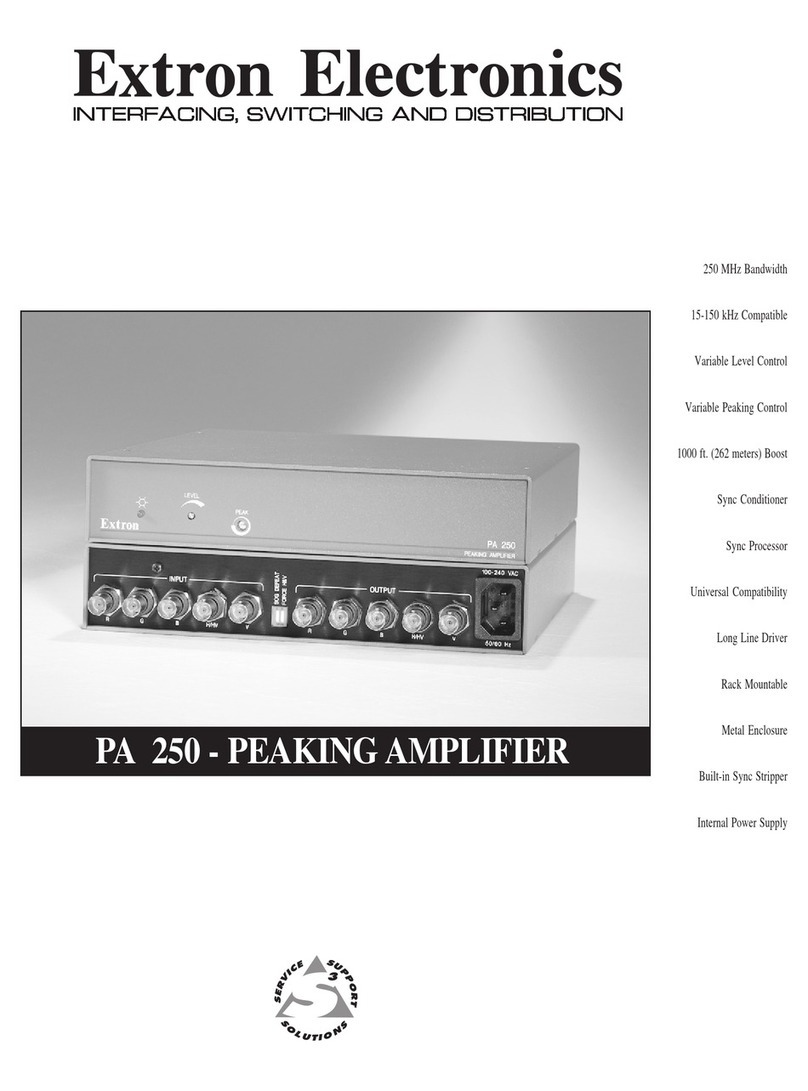 Extron electronics PA 250 User manual