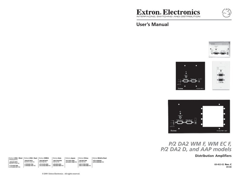 Extron electronics P/2 DA2 D User manual