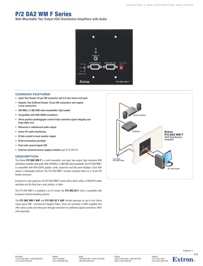 Extron electronics P/2 DA2 EC F User manual