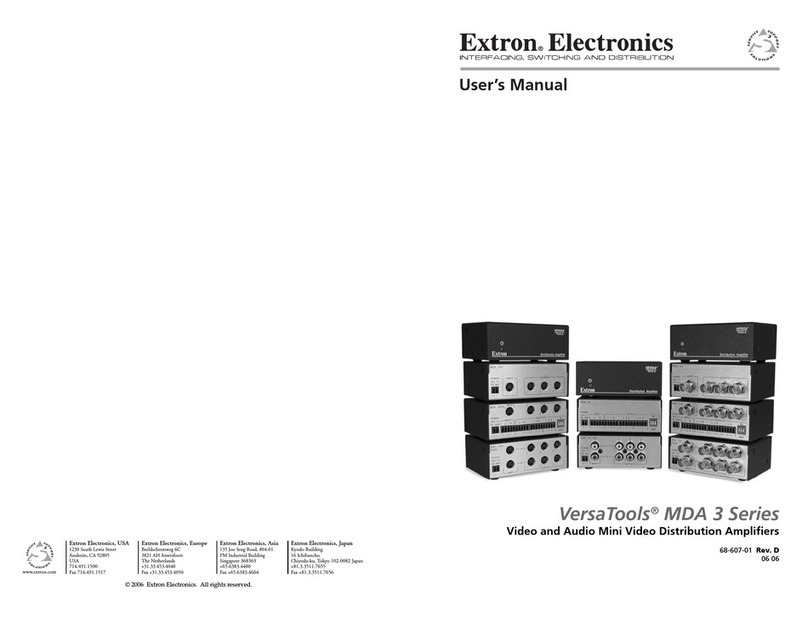 Extron electronics VersaTools MDA 3 Series User manual