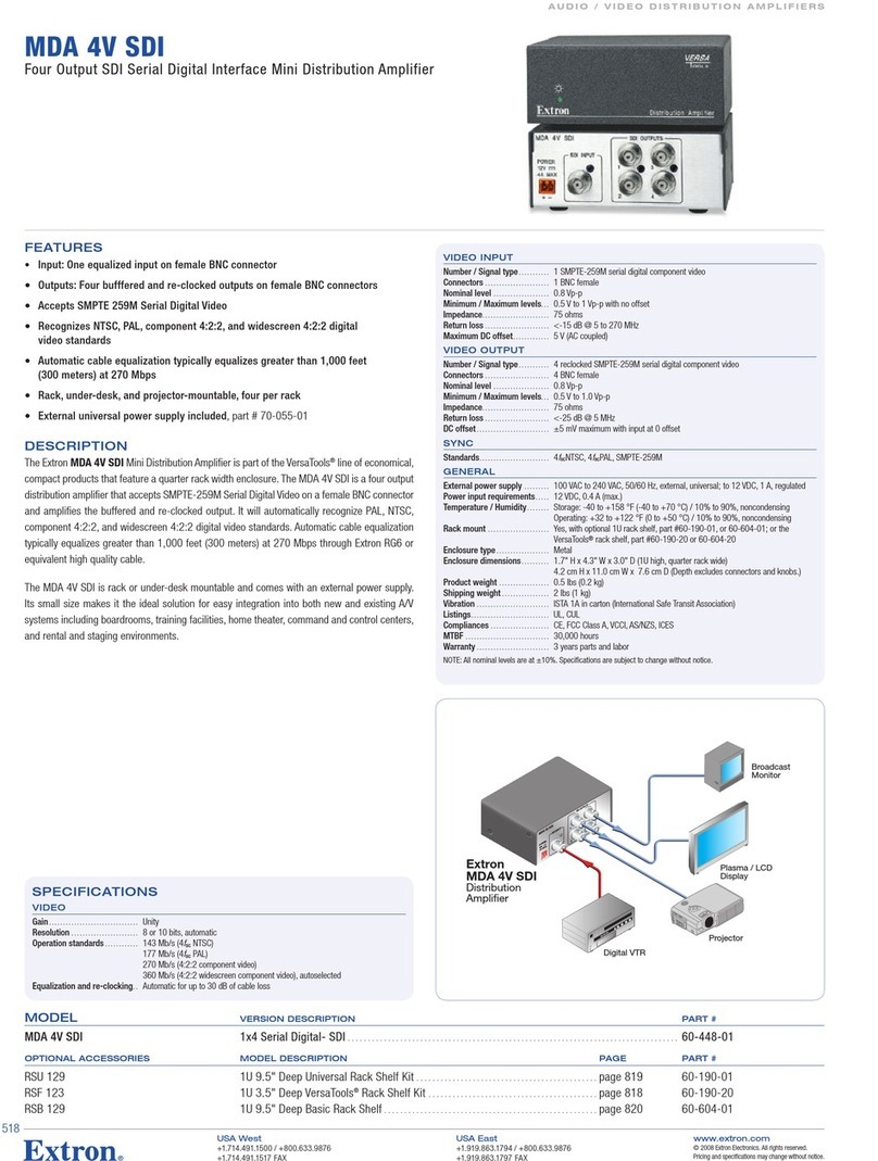 Extron electronics MDA 4V SDI User manual