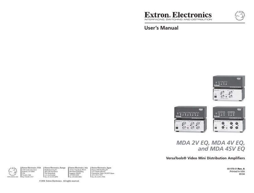 Extron electronics VersaTools MDA 2V EQ User manual