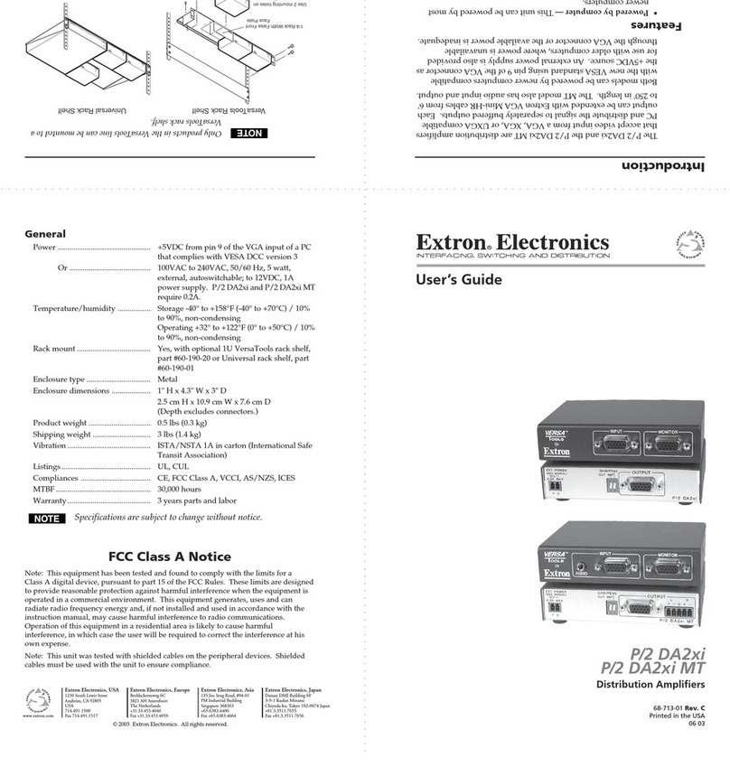 Extron electronics Extron P/2 DA2xi User manual