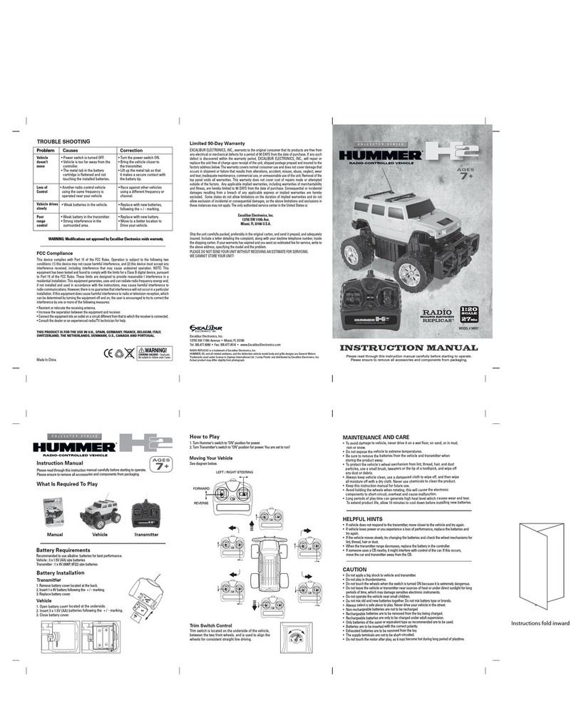 Excalibur Hummer Radio-Controlled Vehicle 9455Y instruction manual