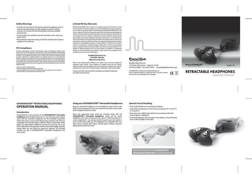 Excalibur SOUNDMASTER 179 Operation manual