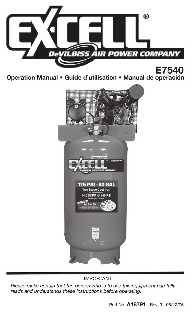 DeVilbiss Air Power Company Ex-Cell E7540 Operation manual DeVilbiss Air Power Company Ex-Cell E7540 Operation manual